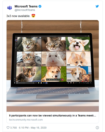 Microsoft Teams 3x3 Twitter Launch